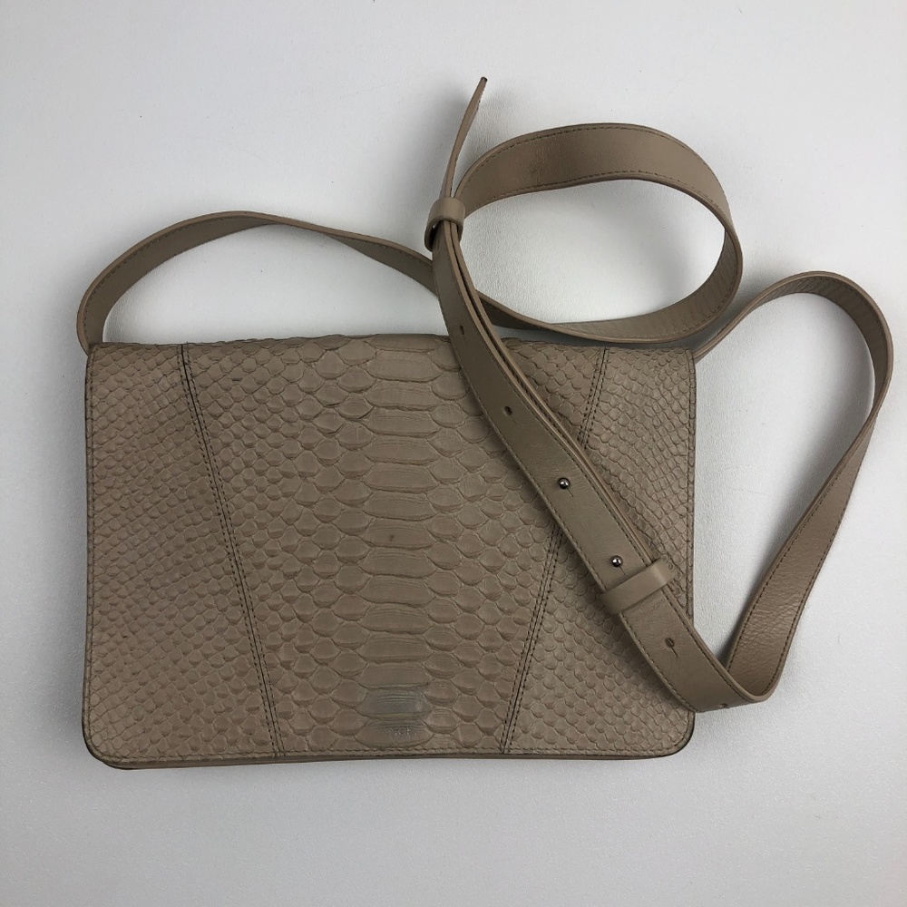 Vince 'Modern V' Python Embossed Leather Crossbod… - image 1